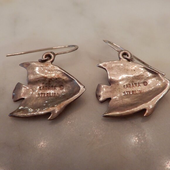 Kabana Tropical Fish Enamel on Silver Dangle Earrings - Picture 2 of 3